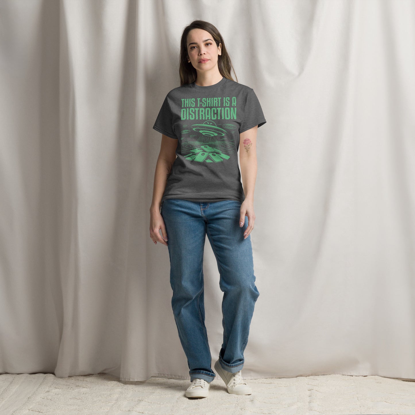 This T-Shirt is a Distraction Tee, UFO Conspiracy, Funny Alien Abduction Unisex Classic Tee
