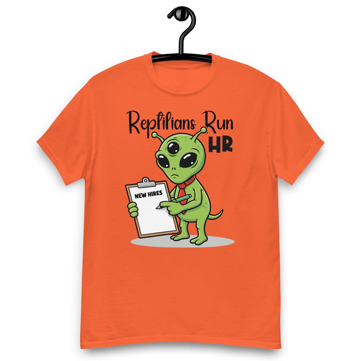 Reptilians Run HR T-Shirt, Funny Alien Conspiracy Theory Unisex Classic Tee