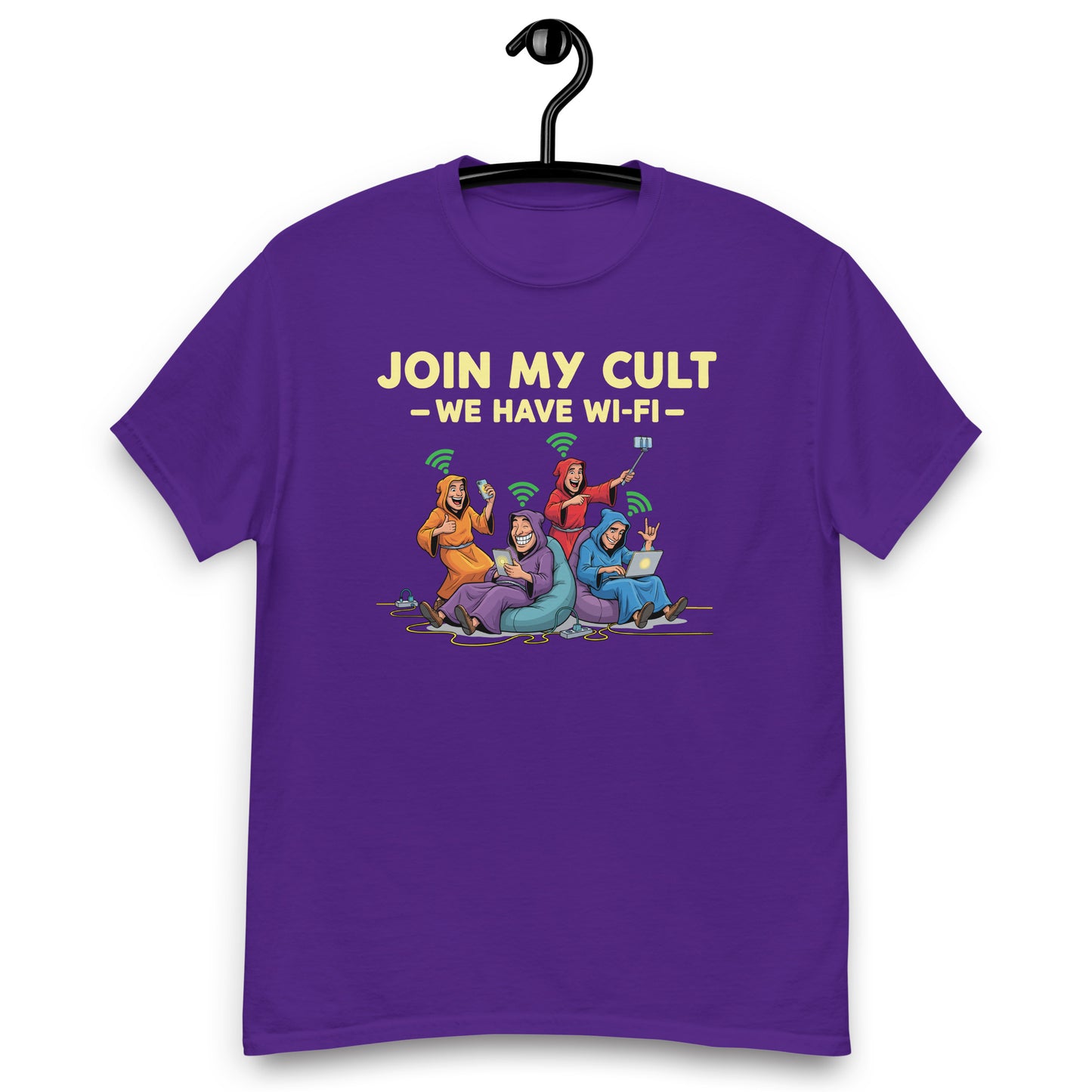 Join My Cult We Have Wi-Fi T-Shirt | Funny Internet Satire Tee