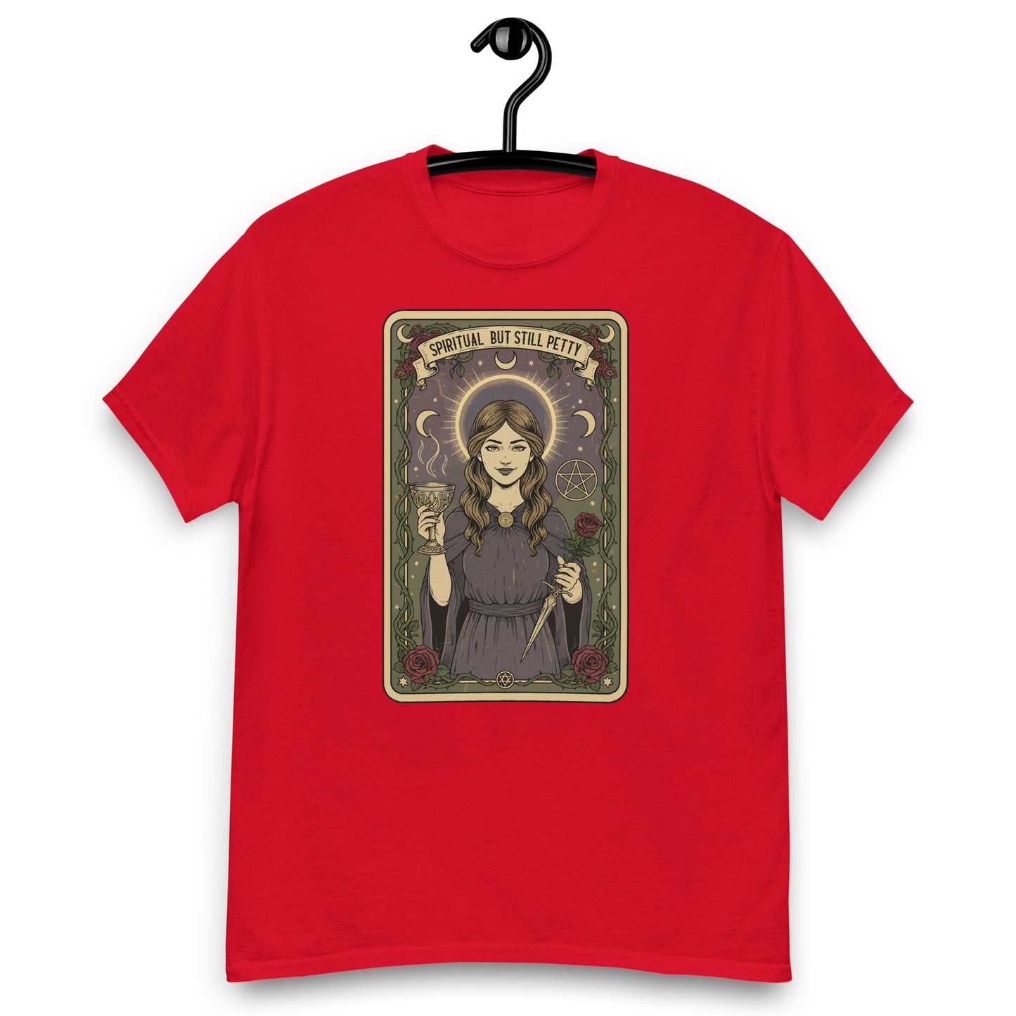 Spiritual But Still Petty T-Shirt, Funny Occult Witchy Tarot Card Tee