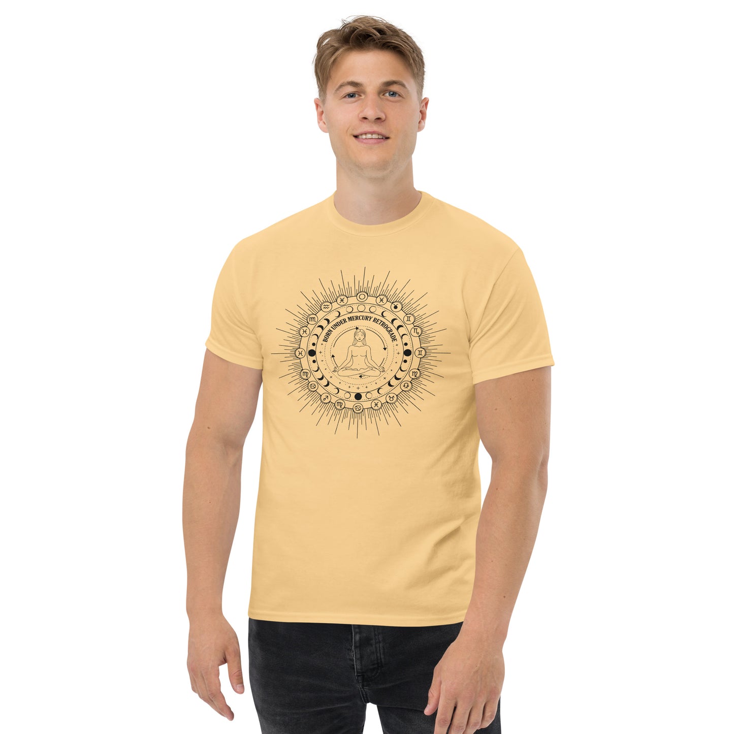 Born Under Mercury Retrograde" T-Shirt | Celestial Occult Mysticism Tee | Spiritual Astrology Zodiac Sign Shirt | Witchy Celestial Gift