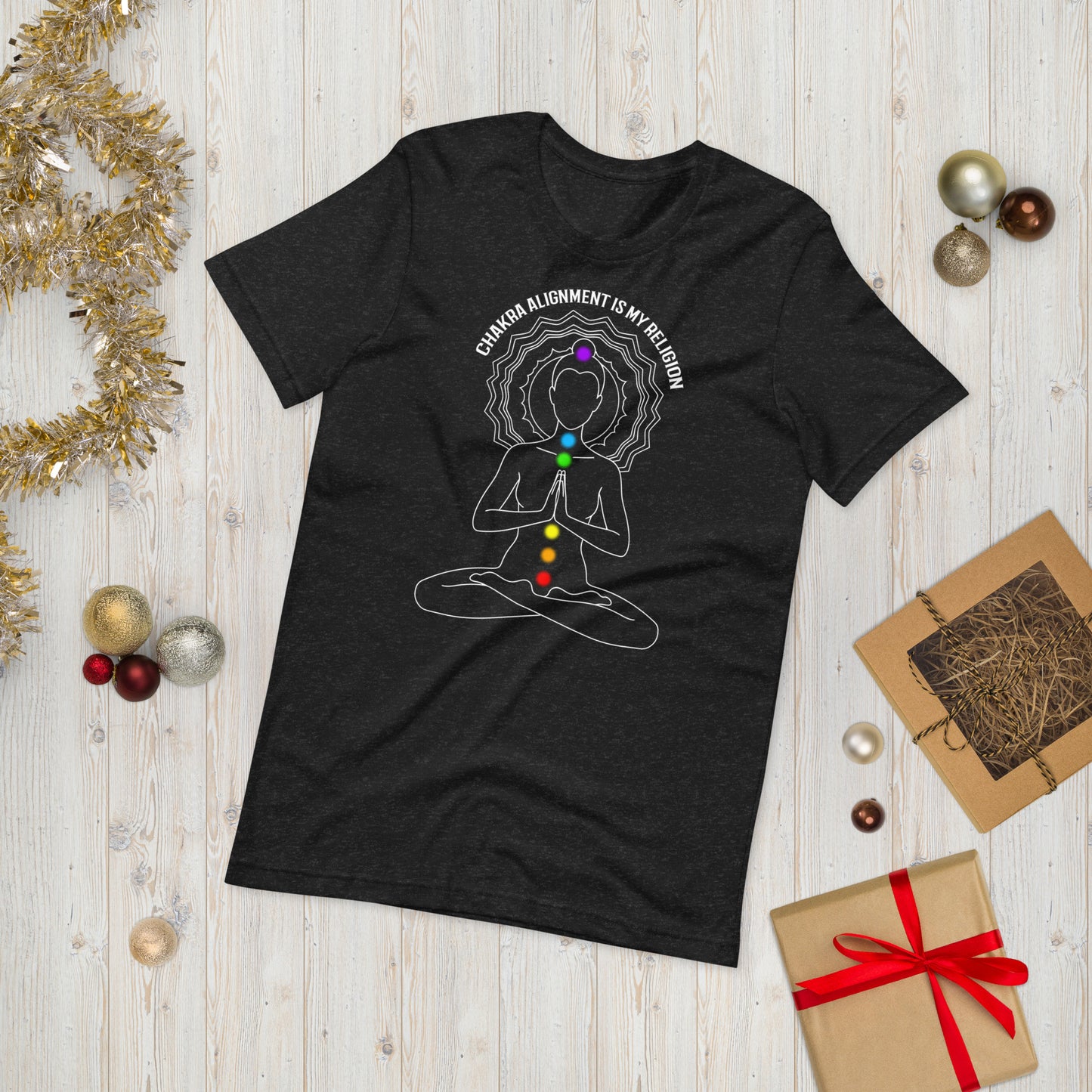 Chakra Alignment Is My Religion Shirt | Funny Yoga T-Shirt | Spiritual Wellness Satire Unisex T-Shirt
