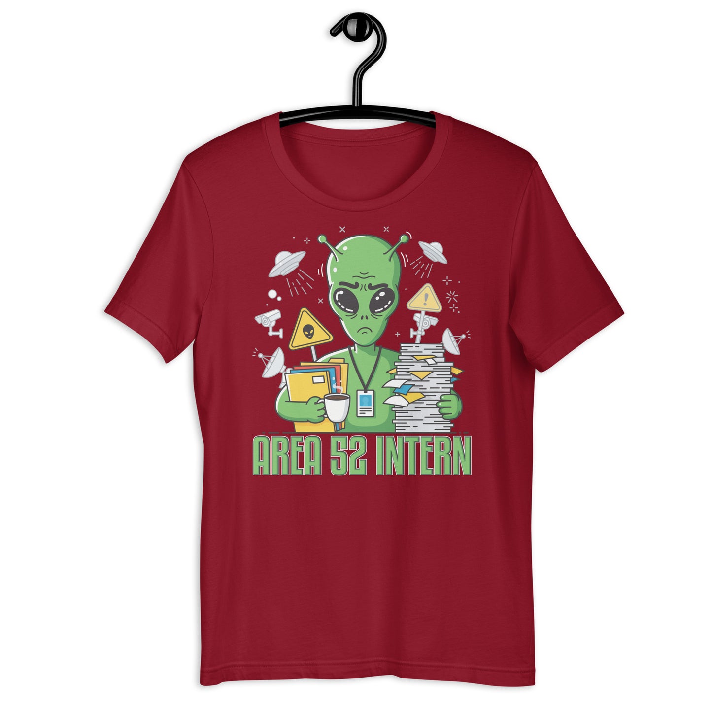 Area 52 Intern T-Shirt – Funny Alien UFO Spoof of Area 51