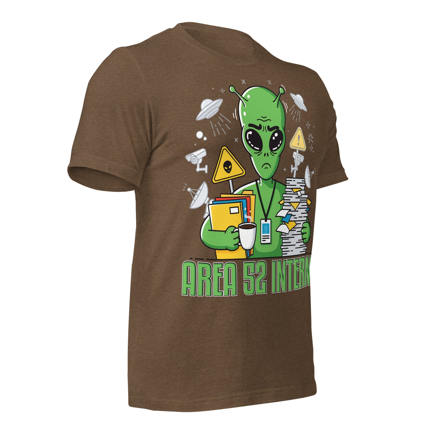 Area 52 Intern T-Shirt – Funny Alien UFO Spoof of Area 51