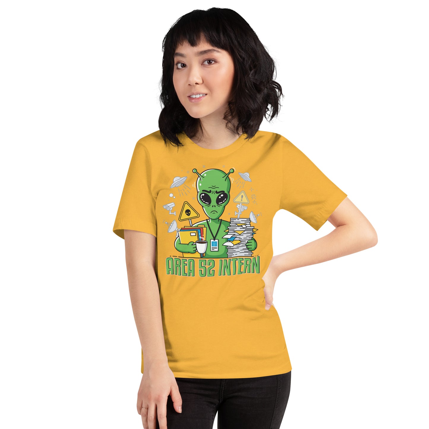 Area 52 Intern T-Shirt – Funny Alien UFO Spoof of Area 51