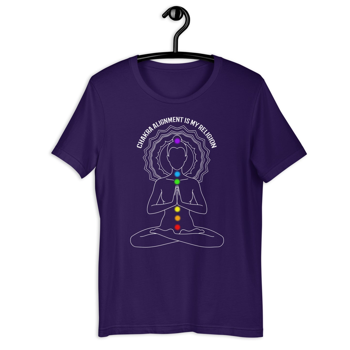 Chakra Alignment Is My Religion Shirt | Funny Yoga T-Shirt | Spiritual Wellness Satire Unisex T-Shirt