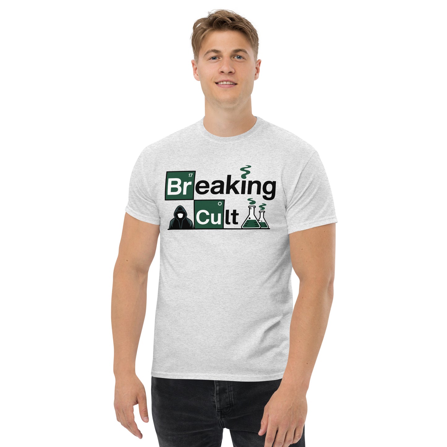 Breaking Cult – A Pop Culture Chemistry Lab Parody Mashup Design Unisex classic tee