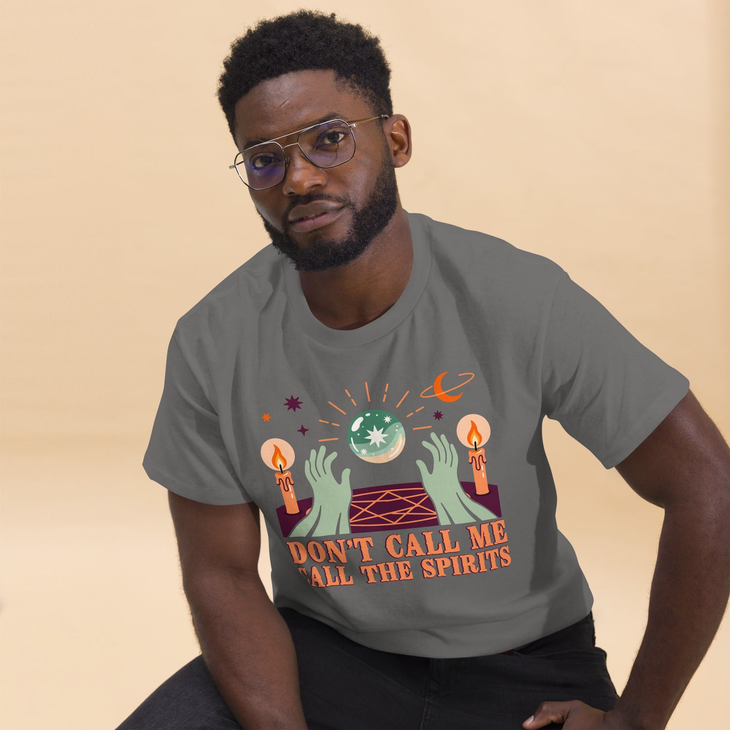 Don’t Call Me, Call the Spirits – Vintage Retro Cult Aesthetic Unisex classic tee