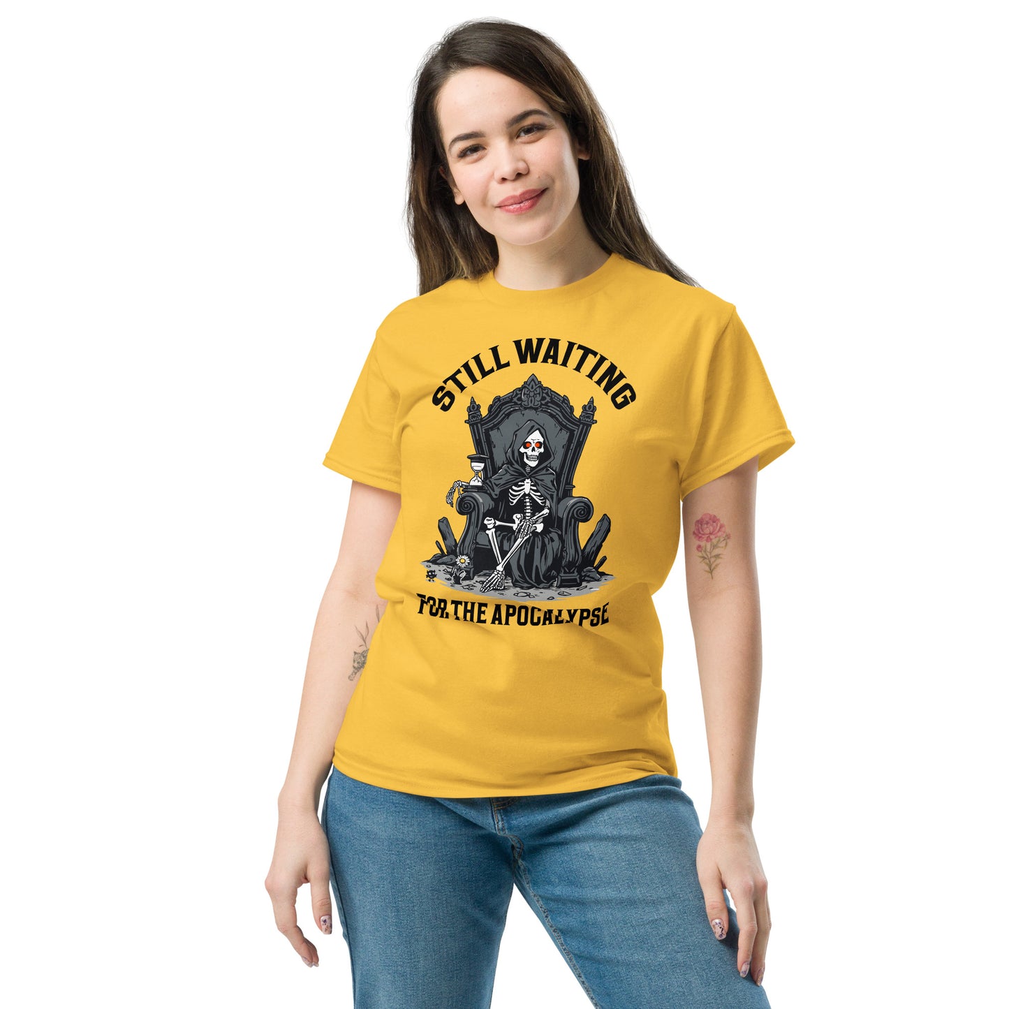 Still Waiting for the apocalypse dark & gothic humor Unisex classic tee