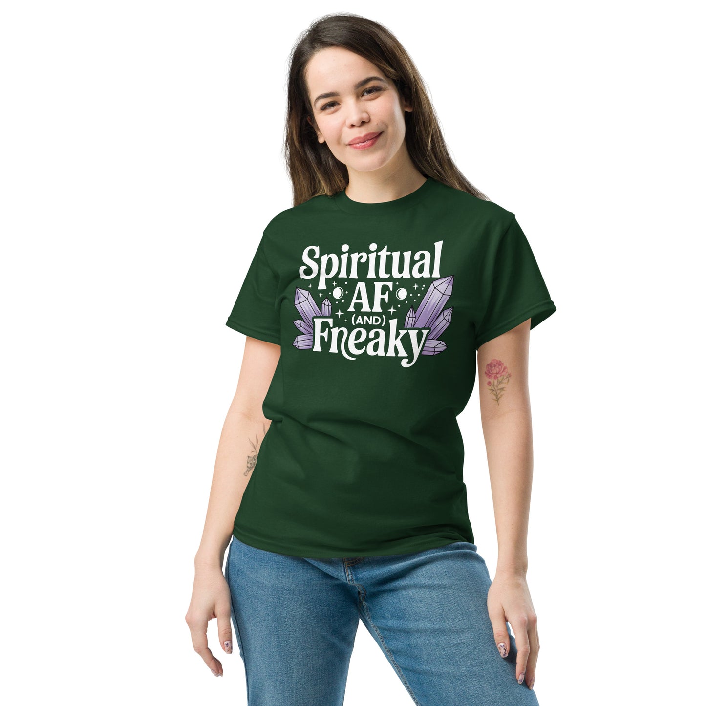Spiritual AF (And Freaky) – Crystal Satire Unisex classic tee