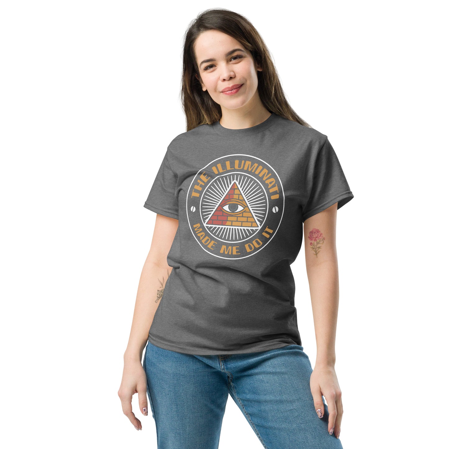 The Illuminati Made Me Do It T-Shirt, Secret Society All Seeing Eye Tee, Occult Freemason Symbol Shirt
