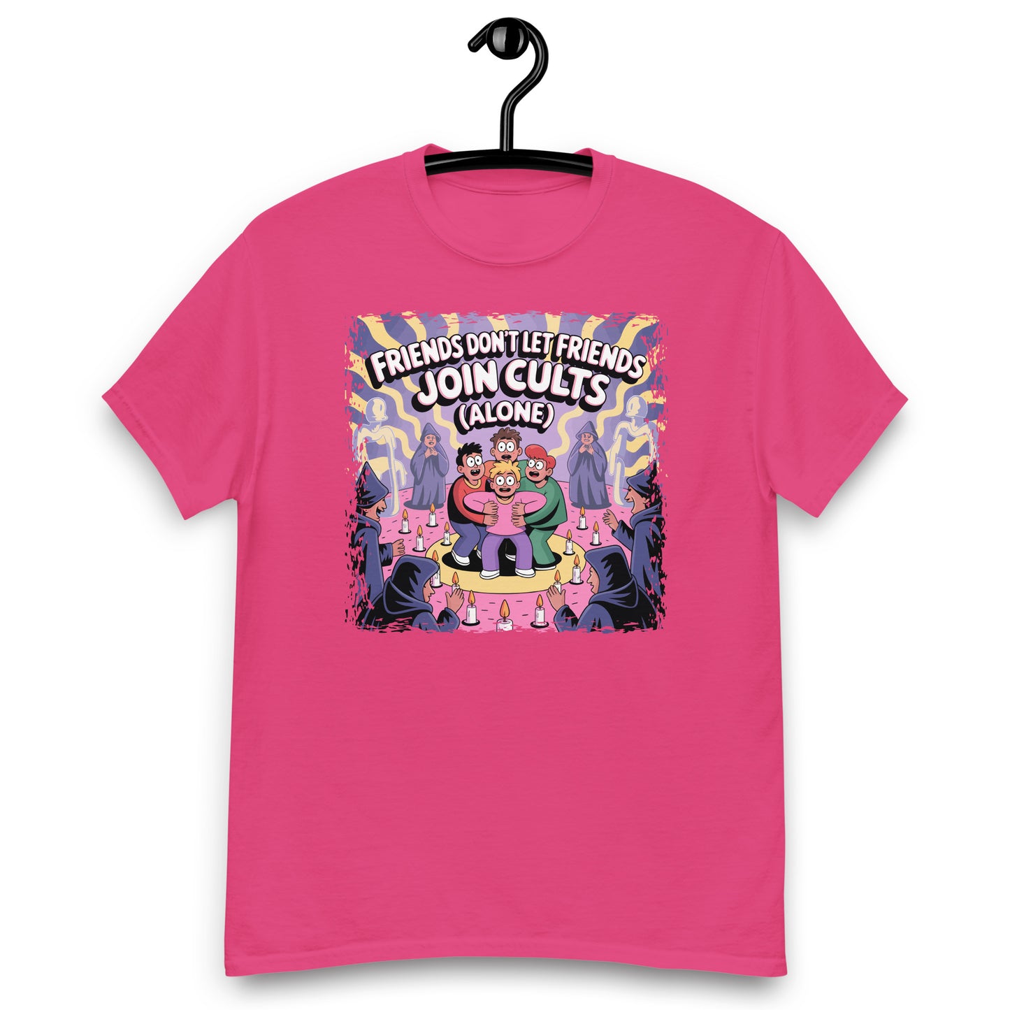 Friends Don’t Let Friends Join Cults Alone – Pop Culture Cult Mashup Unisex classic tee