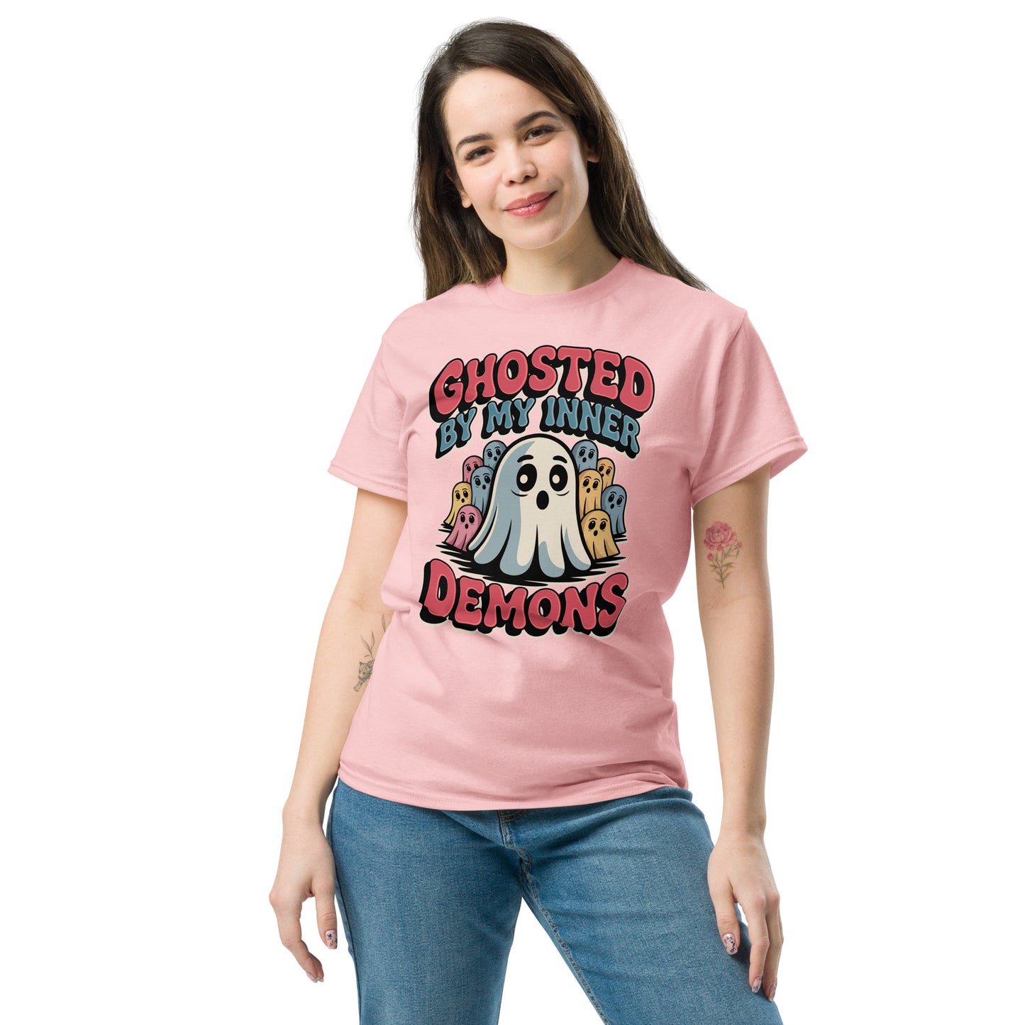 Ghosted By My Inner Demons Retro Cartoon Tee | Vintage Cult Horror Aesthetic Unisex classic tee