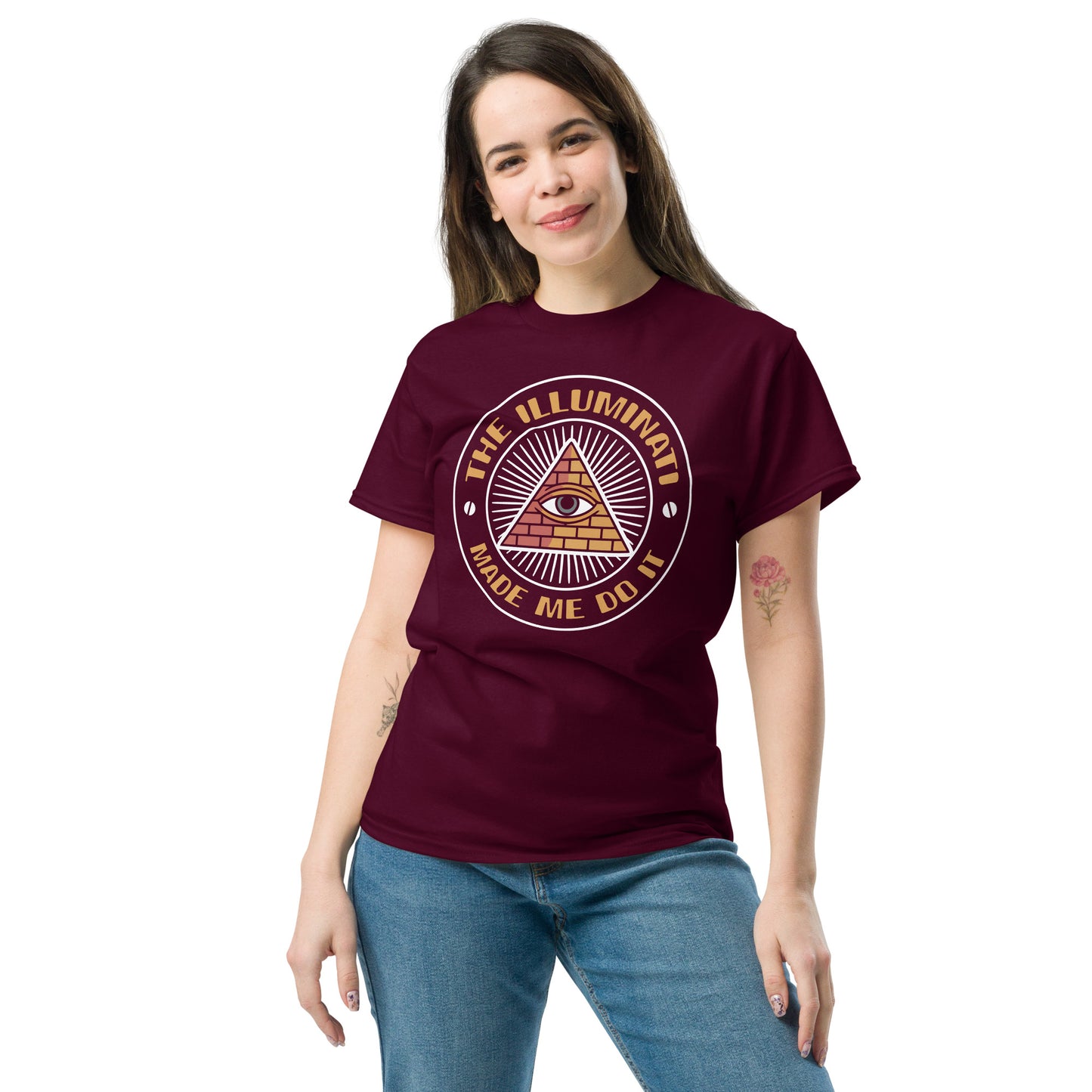 The Illuminati Made Me Do It T-Shirt, Secret Society All Seeing Eye Tee, Occult Freemason Symbol Shirt