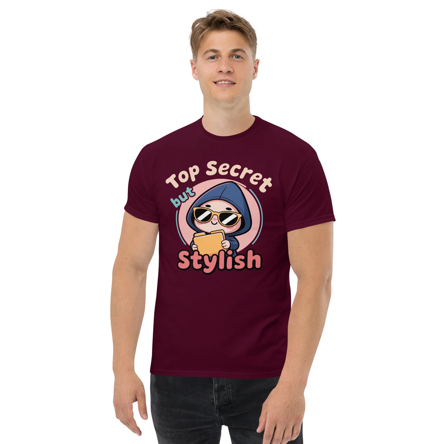 Top Secret but Stylish – Cute Spy Cartoon Unisex classic tee