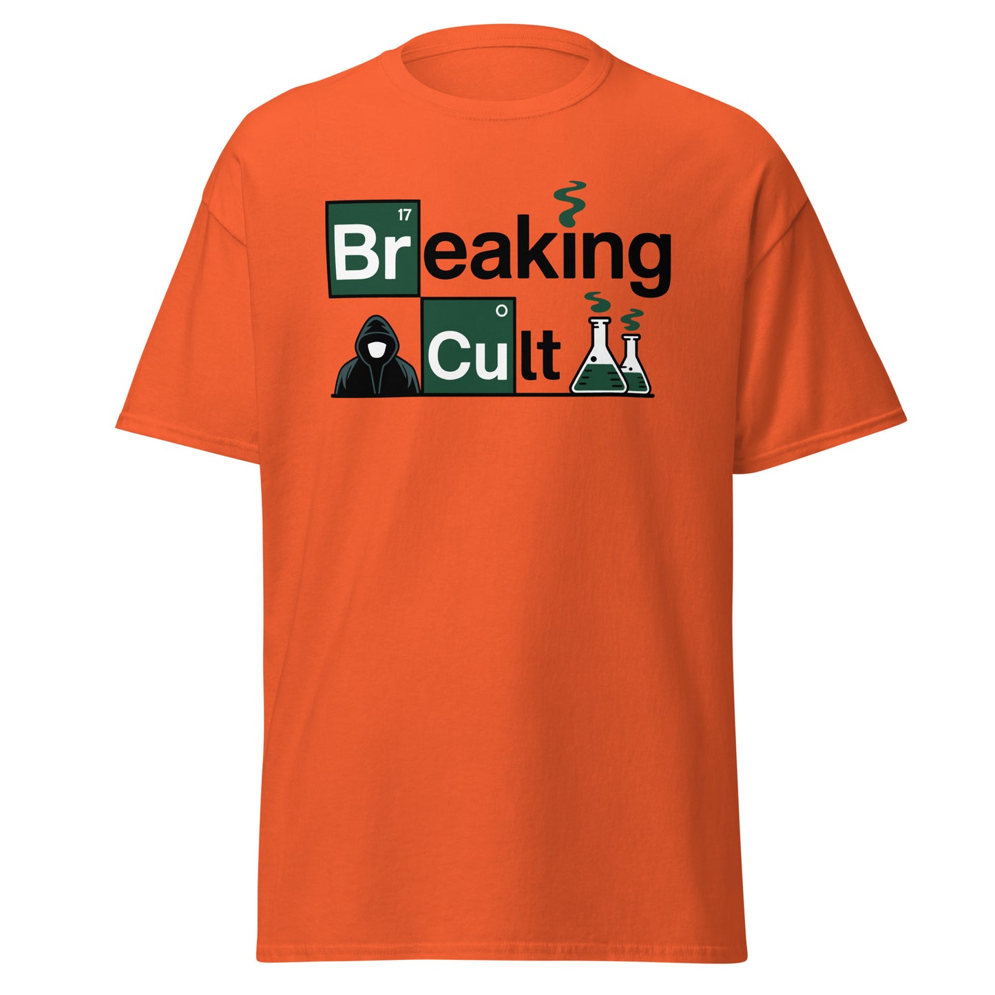 Breaking Cult – A Pop Culture Chemistry Lab Parody Mashup Design Unisex classic tee
