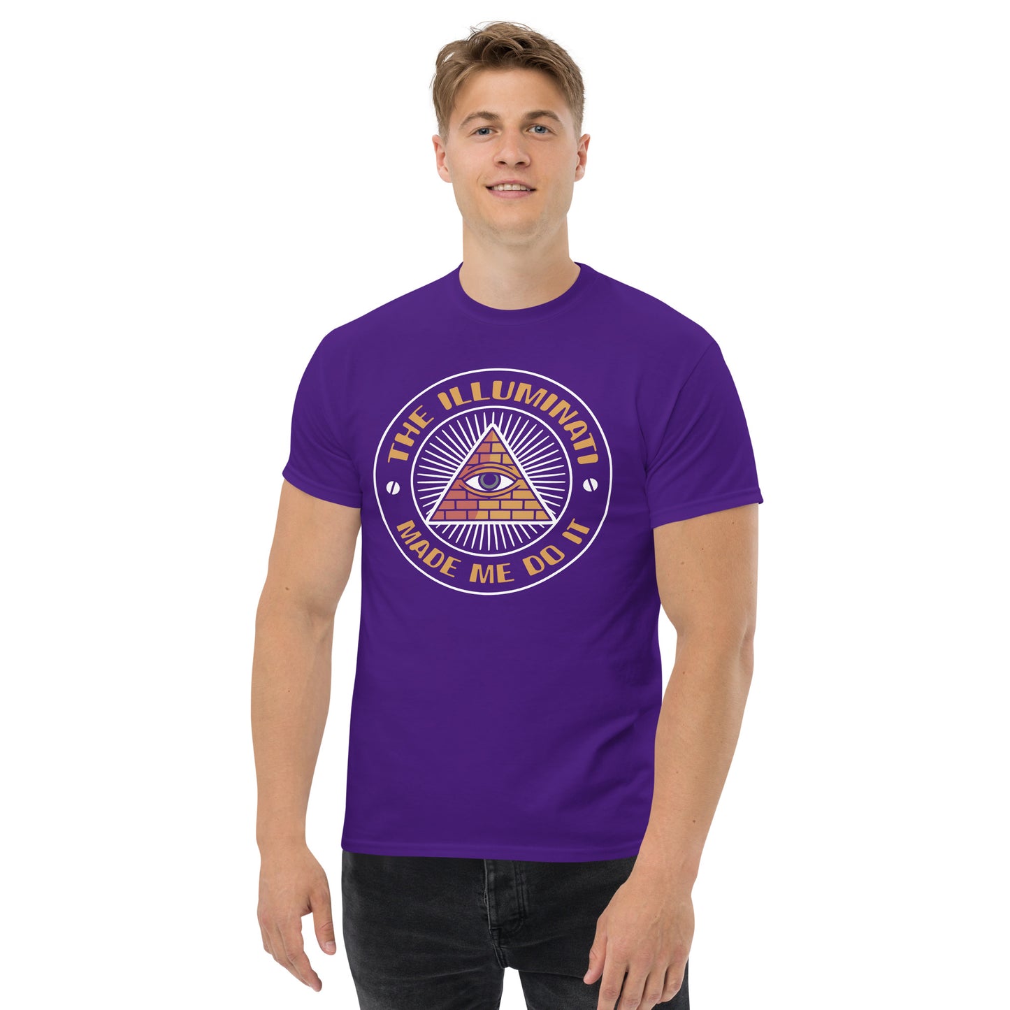 The Illuminati Made Me Do It T-Shirt, Secret Society All Seeing Eye Tee, Occult Freemason Symbol Shirt