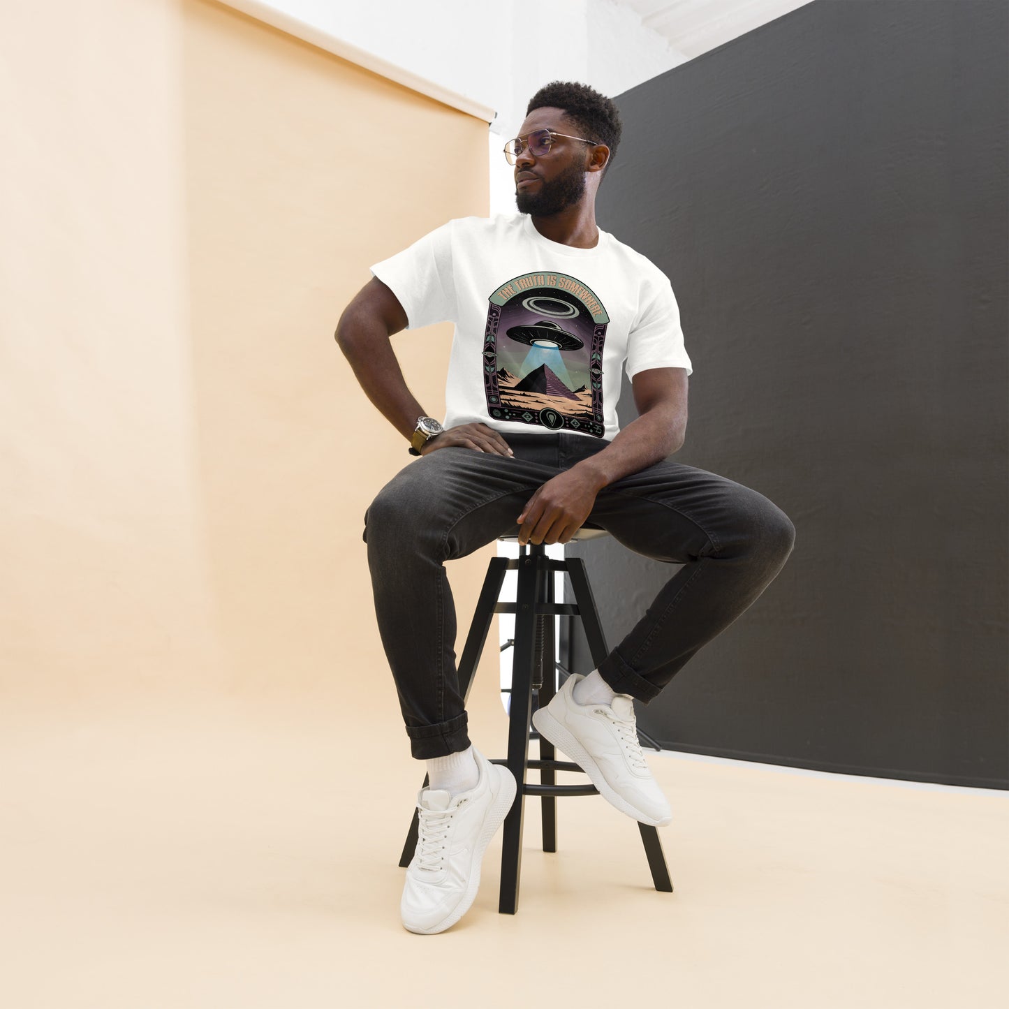 The Truth Is Somewhere T-Shirt | Retro-Futurist Alien Unisex classic tee